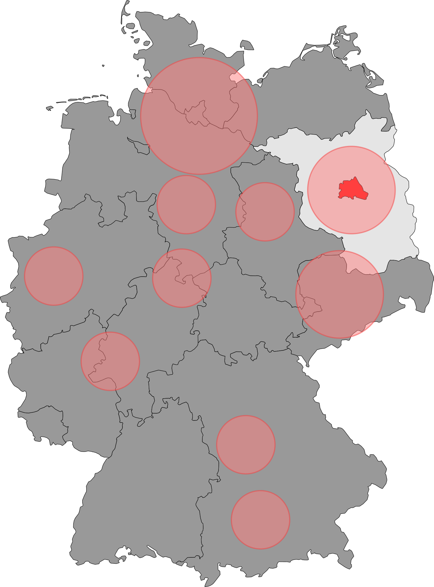 Deutschlandkarte Einsatzgebiete